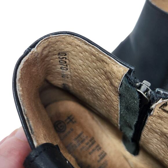 Corral Circle G Black Cowhide Leather Star Inlay Studded Zip Ankle Boots Sze 10 - Picture 7 of 9